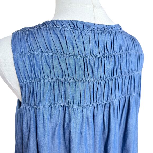 Alpha60 Mini Denim Dress Size XS Sleeveless 100% Cotton Pullover Style - Picture 6 of 9